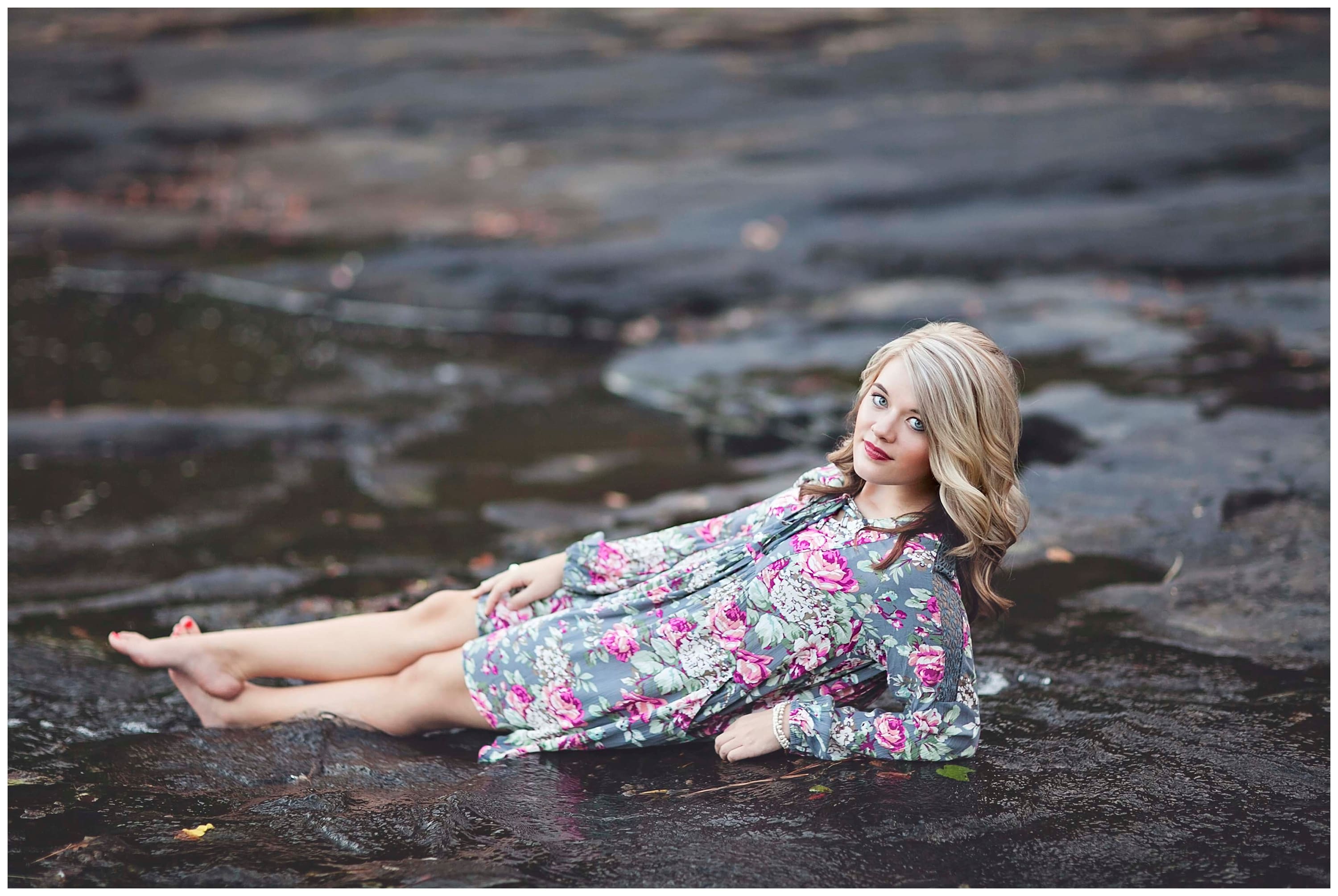 Senior portraits with water