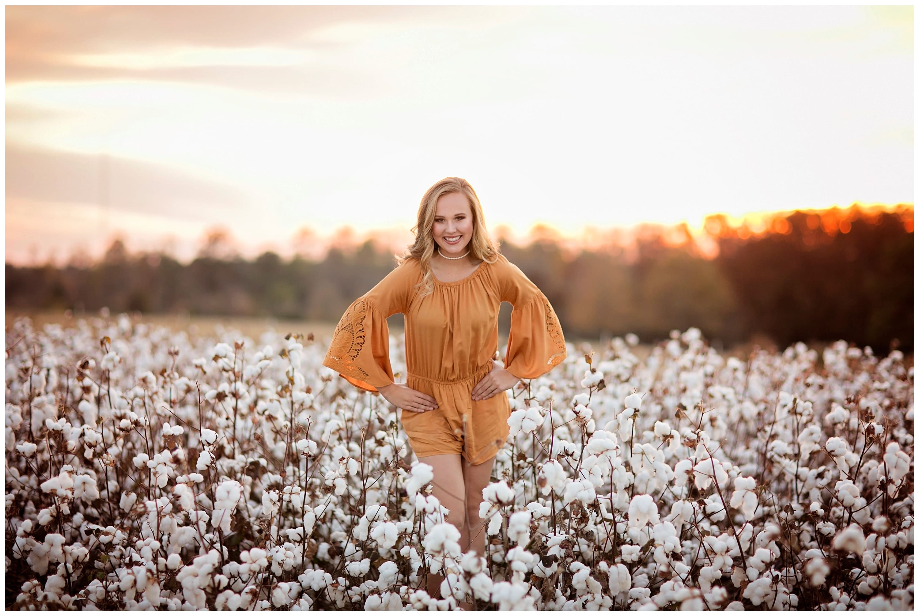 cotton field senior portraits