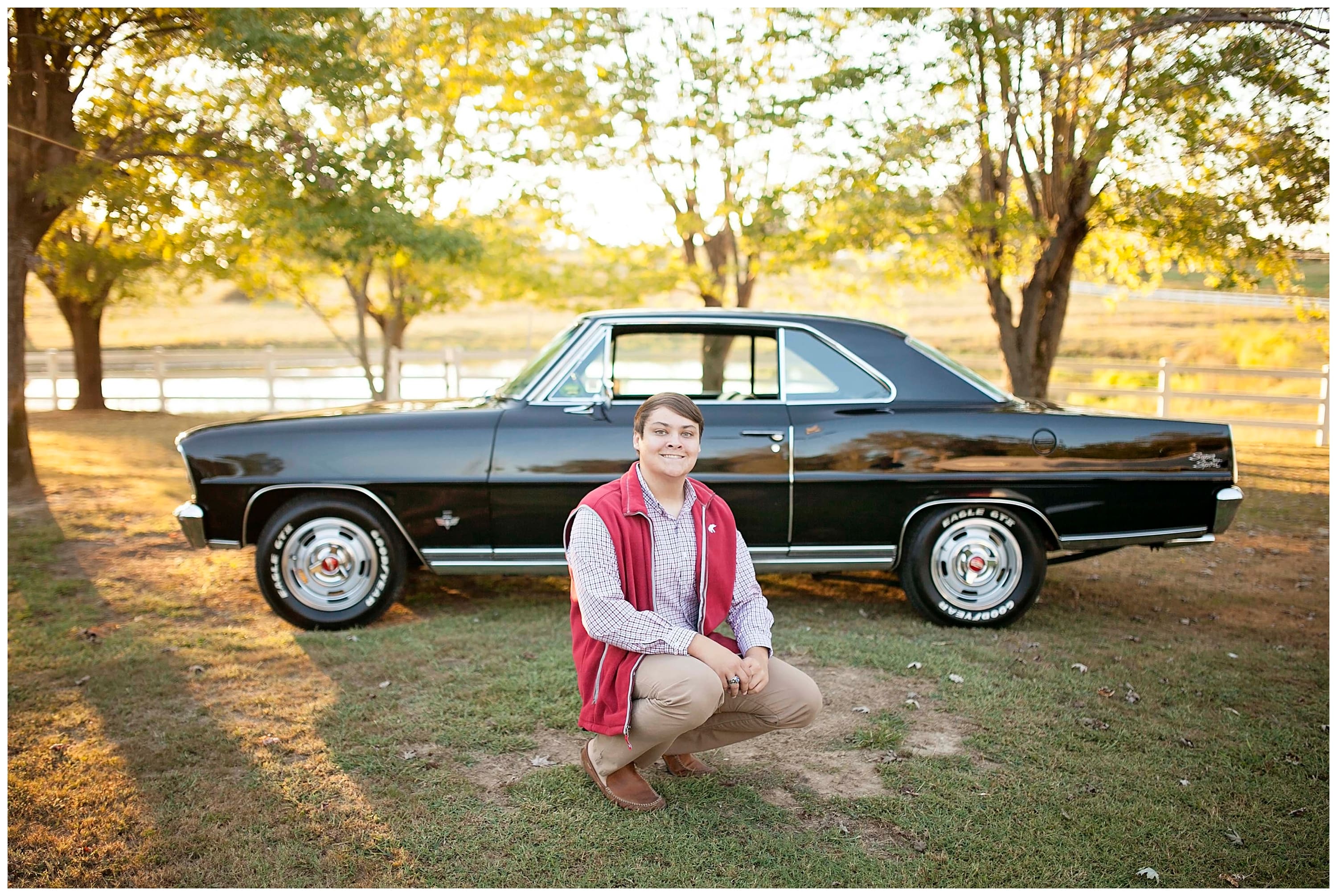 classic car senior portraits